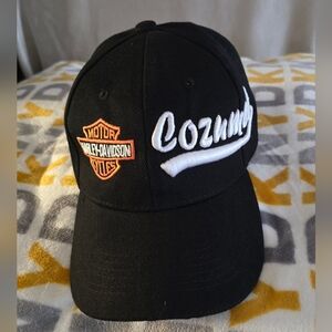 Harley-Davidson Black Cap with White Script and Orange Shield